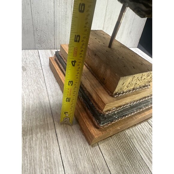 Vintage The Golden Stump Coated Sculpture Driftwood with Wood Base Home Decor - Picture 11 of 11